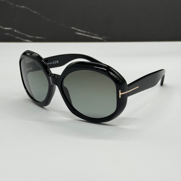 NEW TOM FORD TF1011 01B WOMEN SUNGLASSES TOM FORD GEORGIA-02 FT1011/S 01B ROUND - Picture 1 of 11